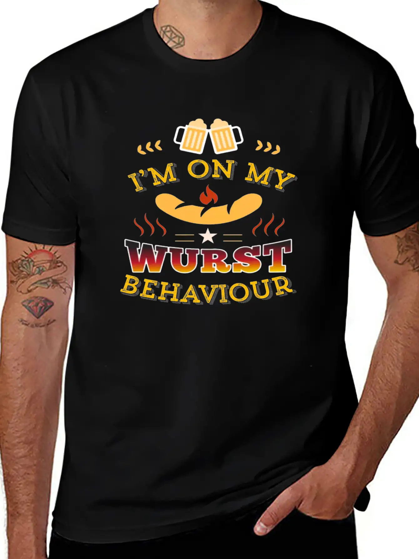 Wurst Behavior Oktoberfest T Shirt Funny German Casual Graphic T-Shirt – Simple And Comfortable Daily Wear
