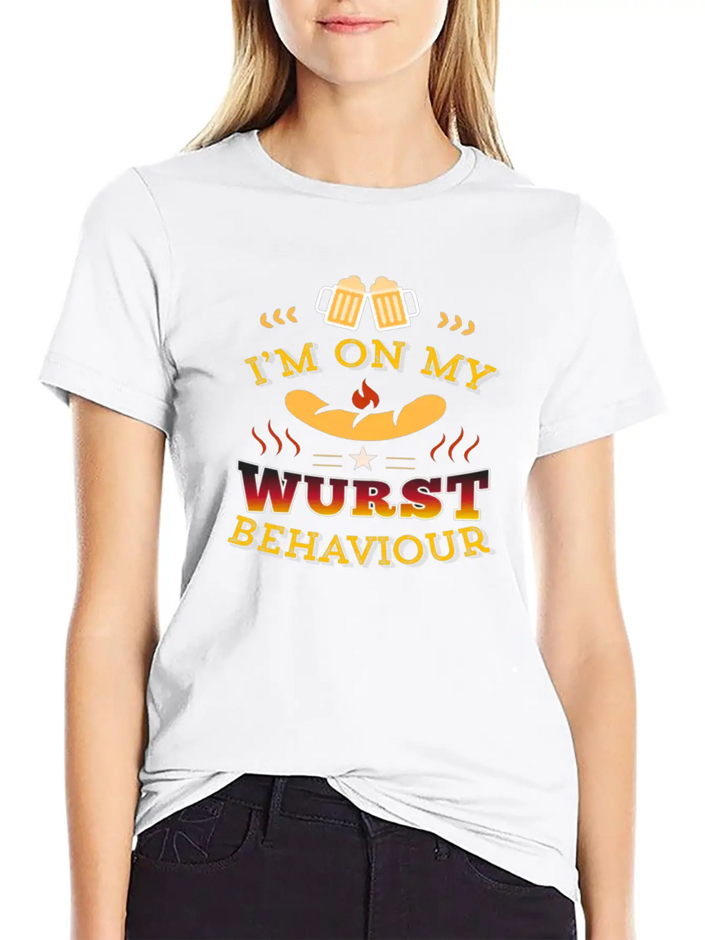 Wurst Behavior Oktoberfest T Shirt Funny German Casual Graphic T-Shirt – Simple And Comfortable Daily Wear