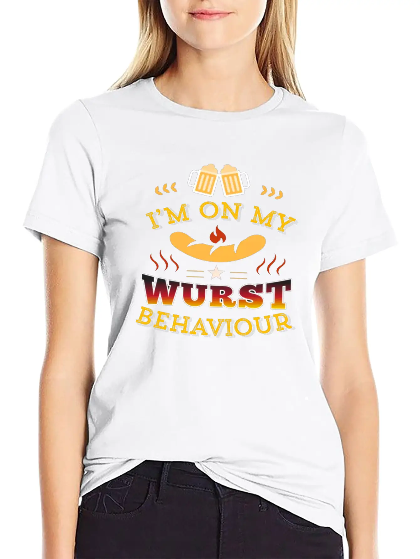 Wurst Behavior Oktoberfest T Shirt Funny German Casual Graphic T-Shirt – Simple And Comfortable Daily Wear