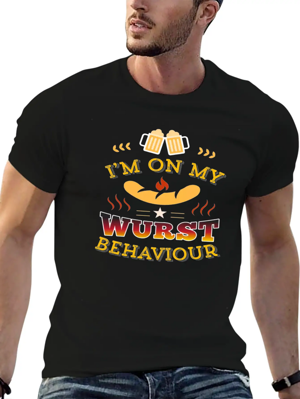 Wurst Behavior Oktoberfest T Shirt Funny German Casual Graphic T-Shirt – Simple And Comfortable Daily Wear