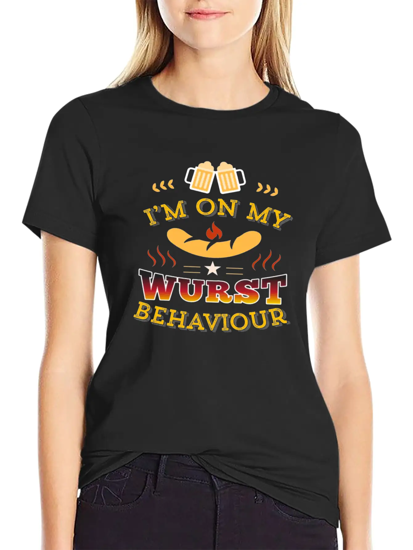 Wurst Behavior Oktoberfest T Shirt Funny German Casual Graphic T-Shirt – Simple And Comfortable Daily Wear