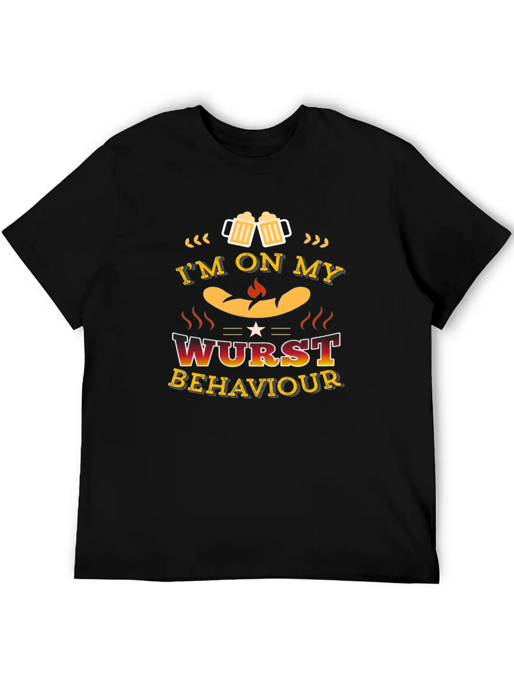Wurst Behavior Oktoberfest T Shirt Funny German Casual Graphic T-Shirt – Simple And Comfortable Daily Wear