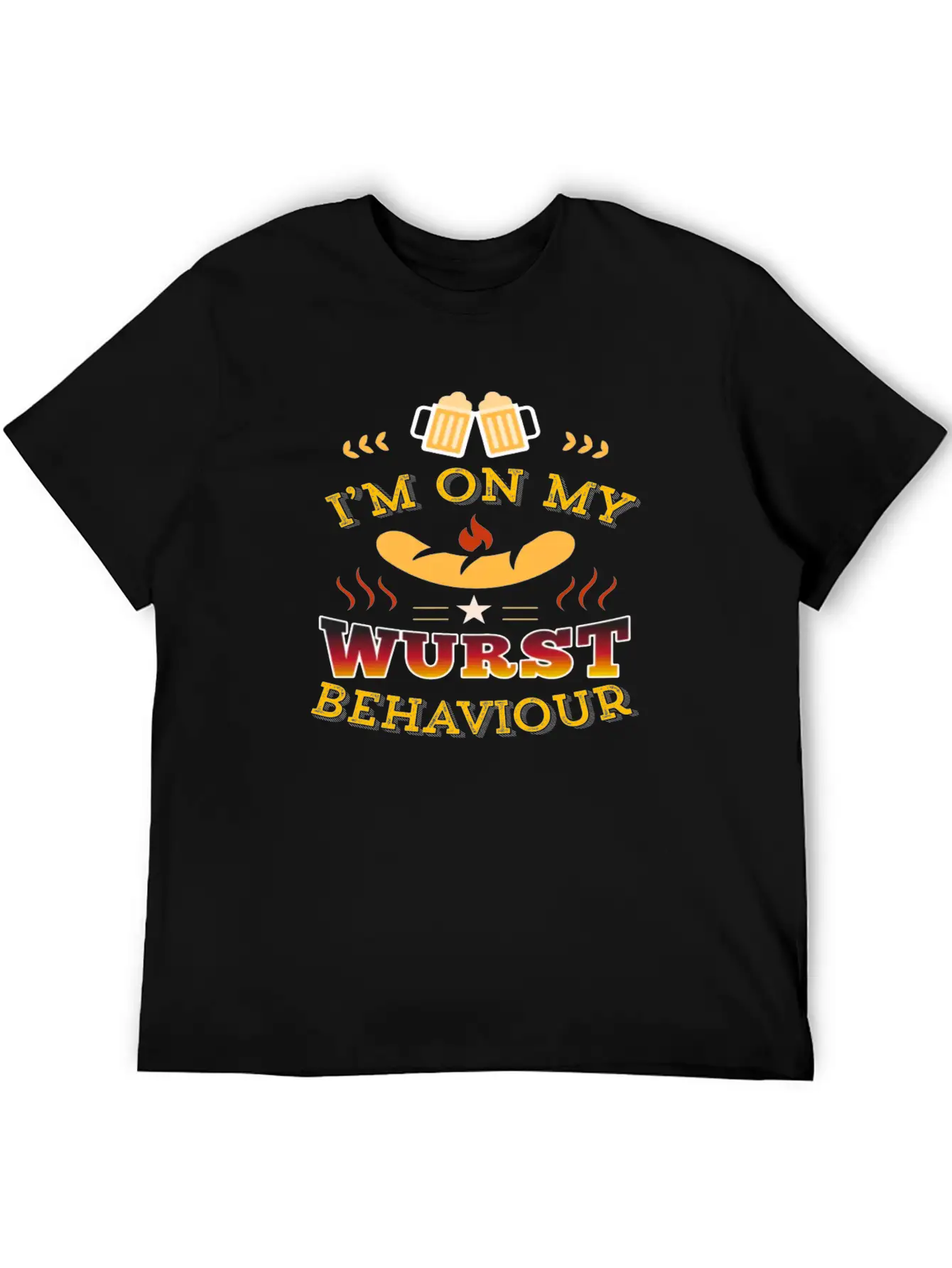Wurst Behavior Oktoberfest T Shirt Funny German Casual Graphic T-Shirt – Simple And Comfortable Daily Wear