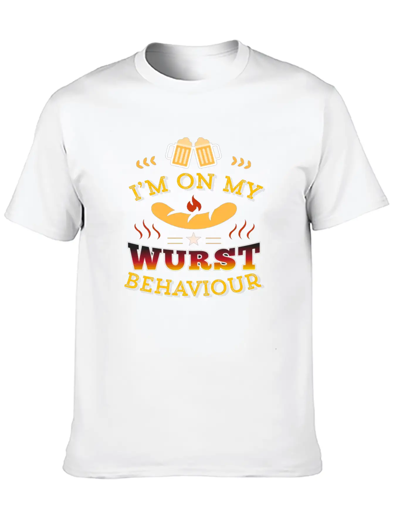 Wurst Behavior Oktoberfest T Shirt Funny German Casual Graphic T-Shirt – Simple And Comfortable Daily Wear