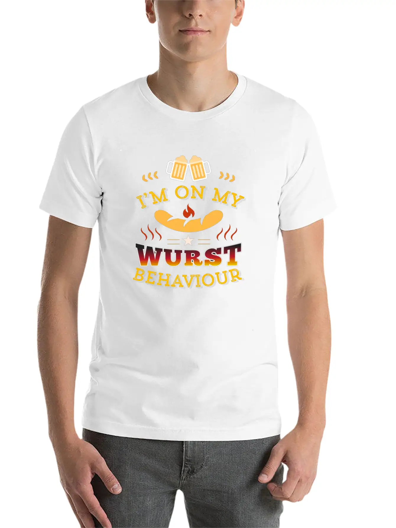 Wurst Behavior Oktoberfest T Shirt Funny German Casual Graphic T-Shirt – Simple And Comfortable Daily Wear