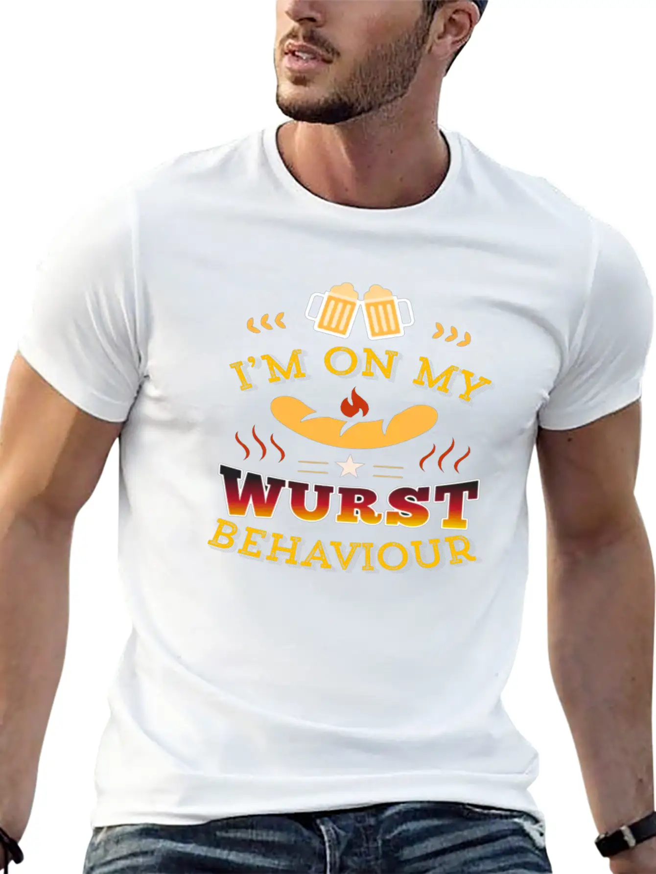 Wurst Behavior Oktoberfest T Shirt Funny German Casual Graphic T-Shirt – Simple And Comfortable Daily Wear
