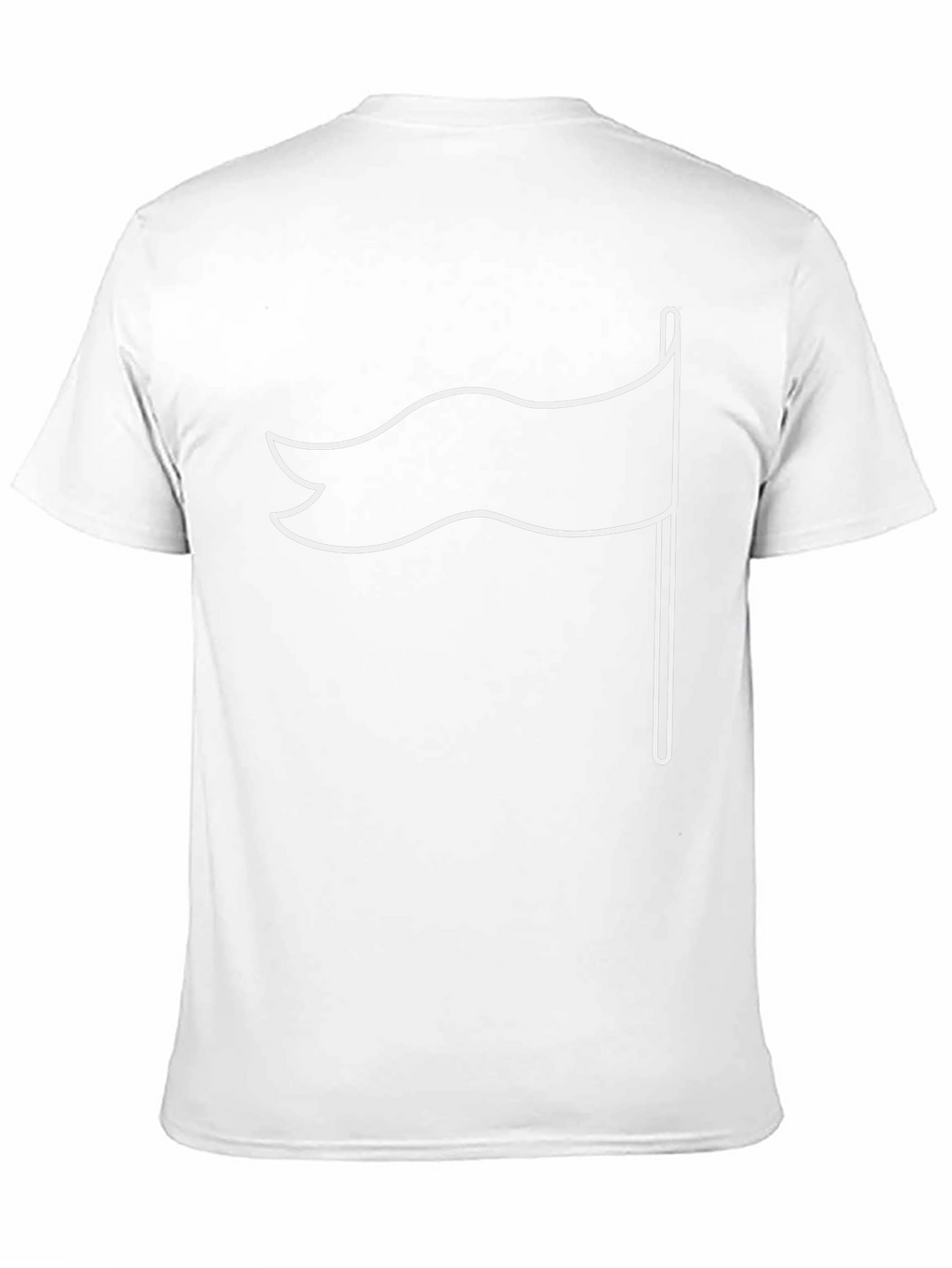 Black T-Shirt with White Flag Graphic