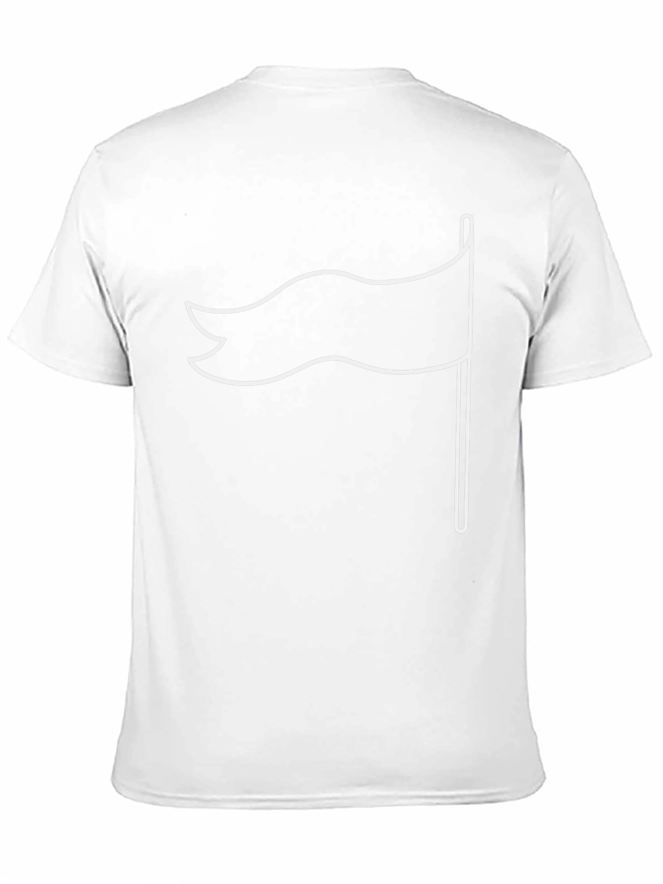 Black T-Shirt with White Flag Graphic