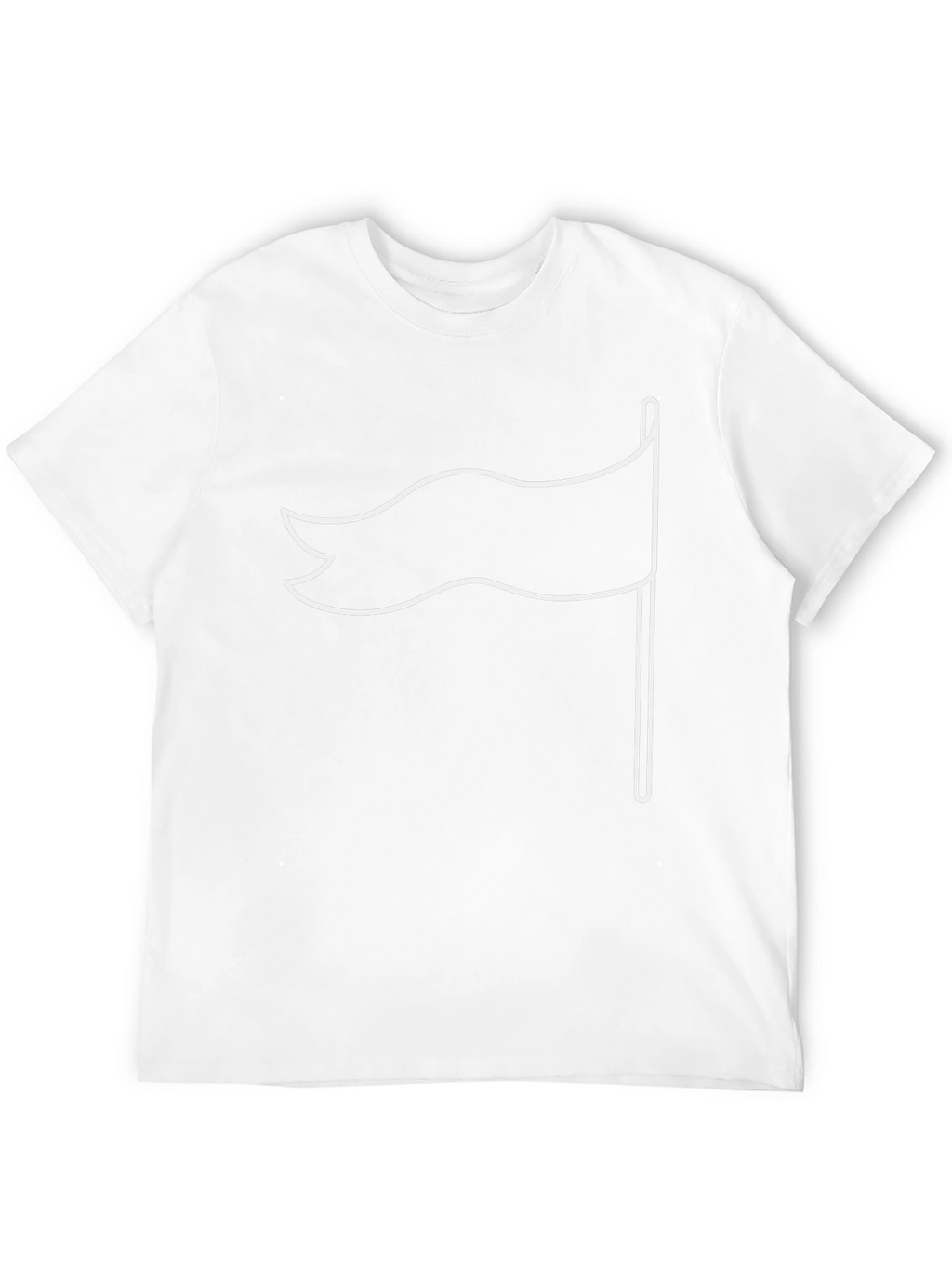 Black T-Shirt with White Flag Graphic