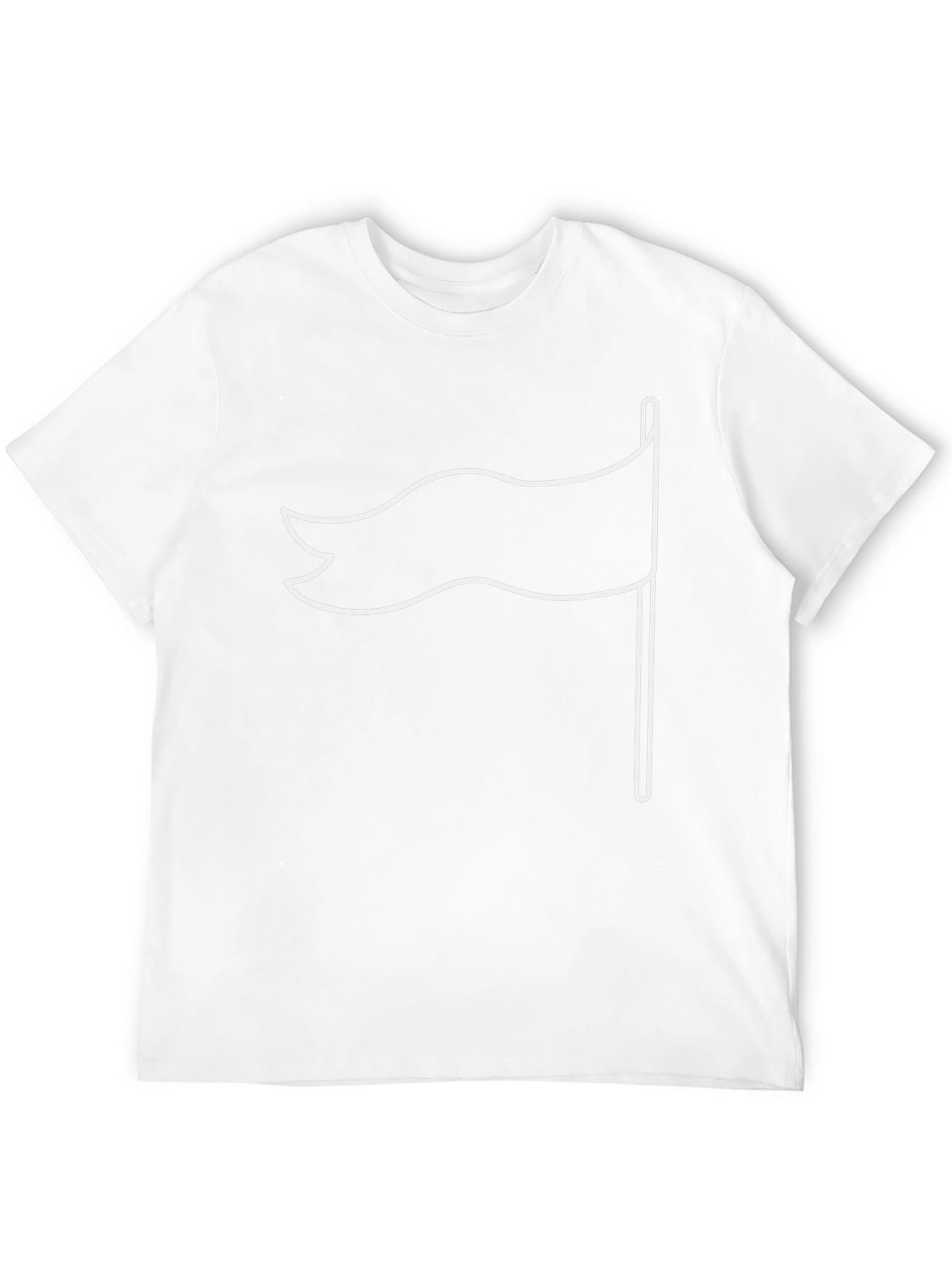 Black T-Shirt with White Flag Graphic