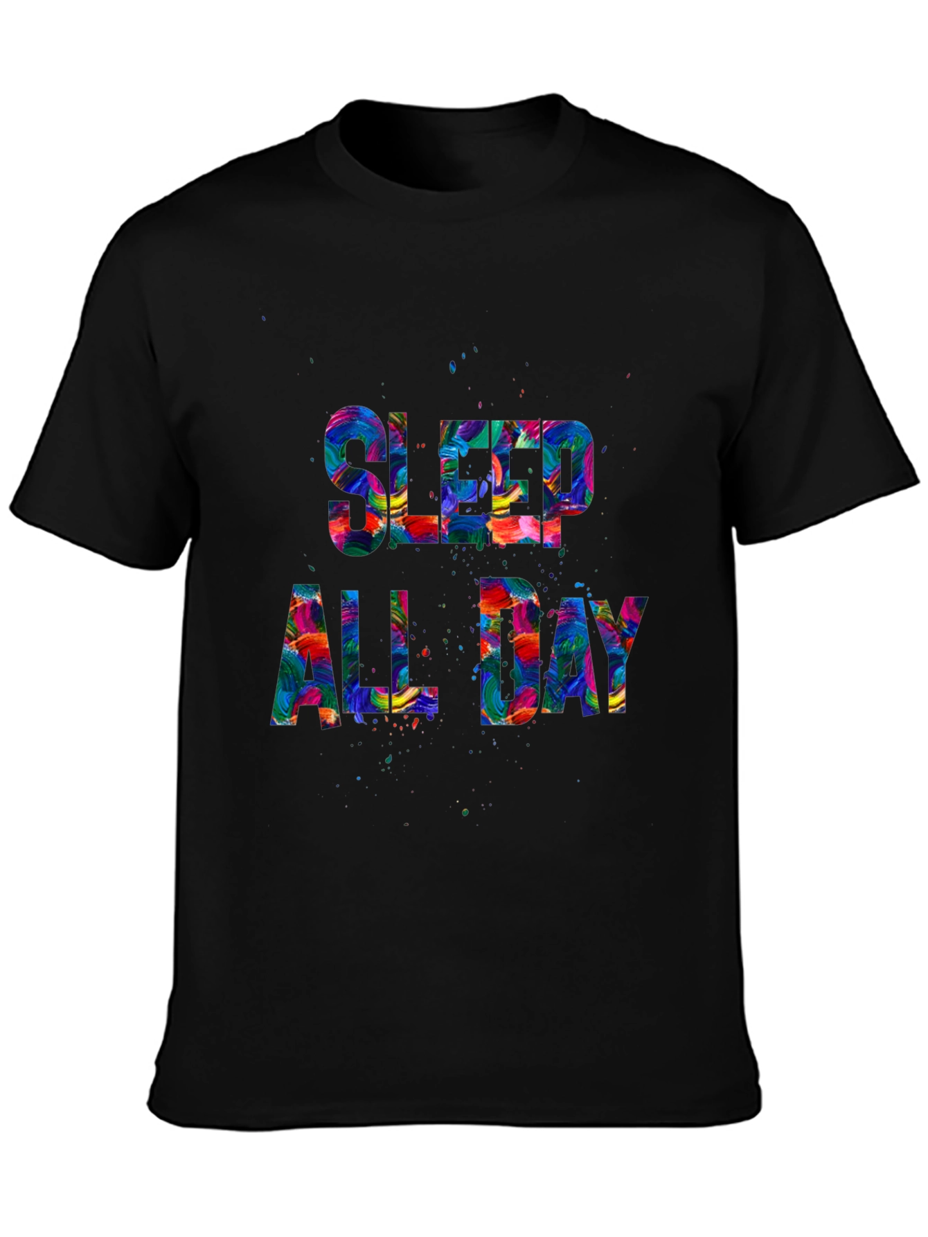 Sleep All Day Graphic Tee - Colorful Design