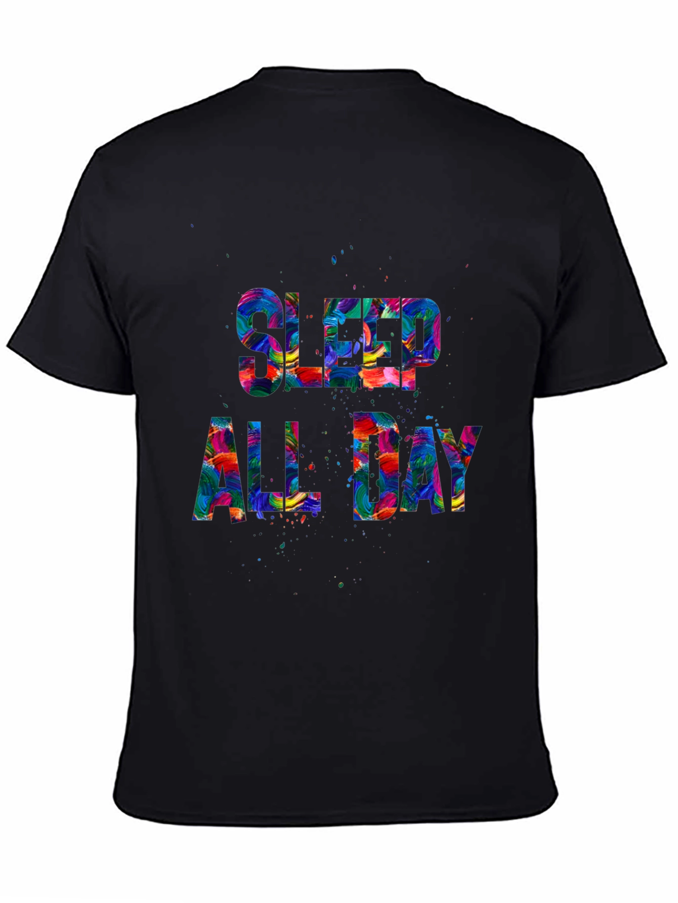 Sleep All Day Graphic Tee - Colorful Design