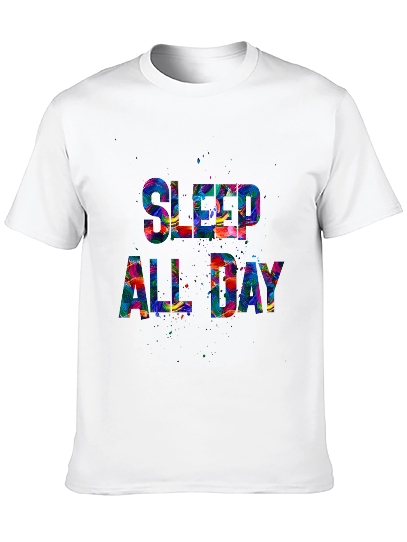 Sleep All Day Graphic Tee - Colorful Design