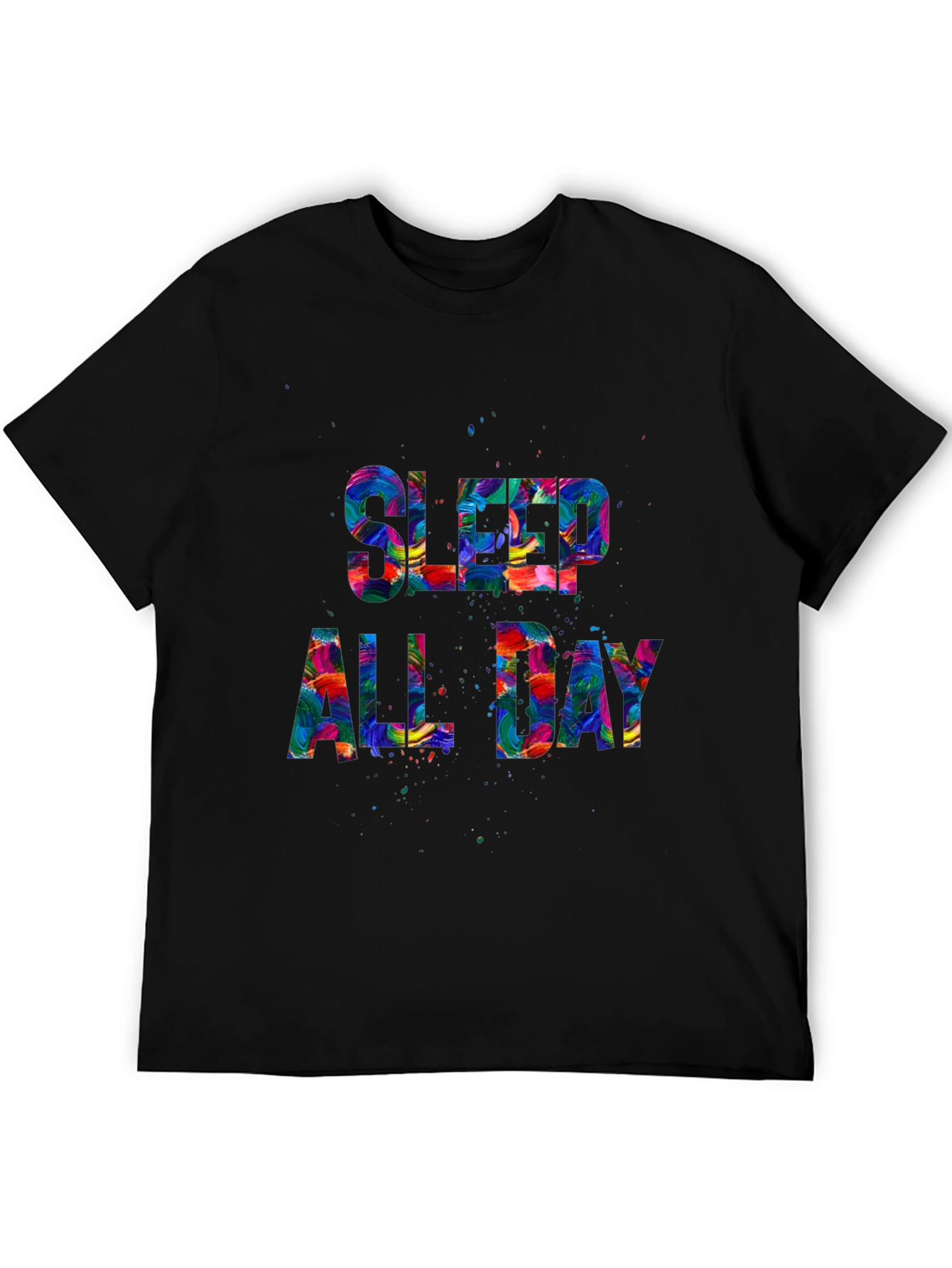 Sleep All Day Graphic Tee - Colorful Design