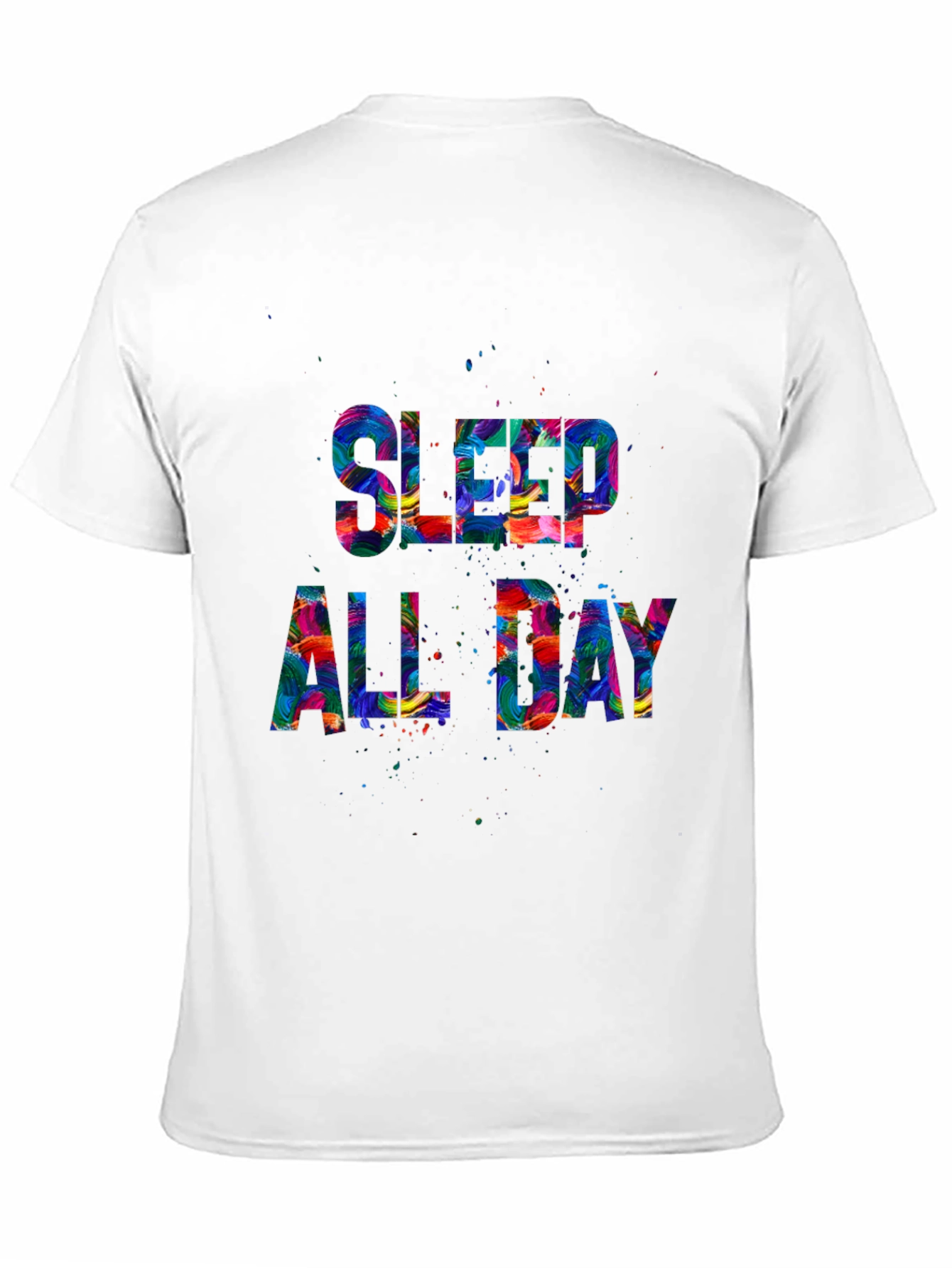 Sleep All Day Graphic Tee - Colorful Design