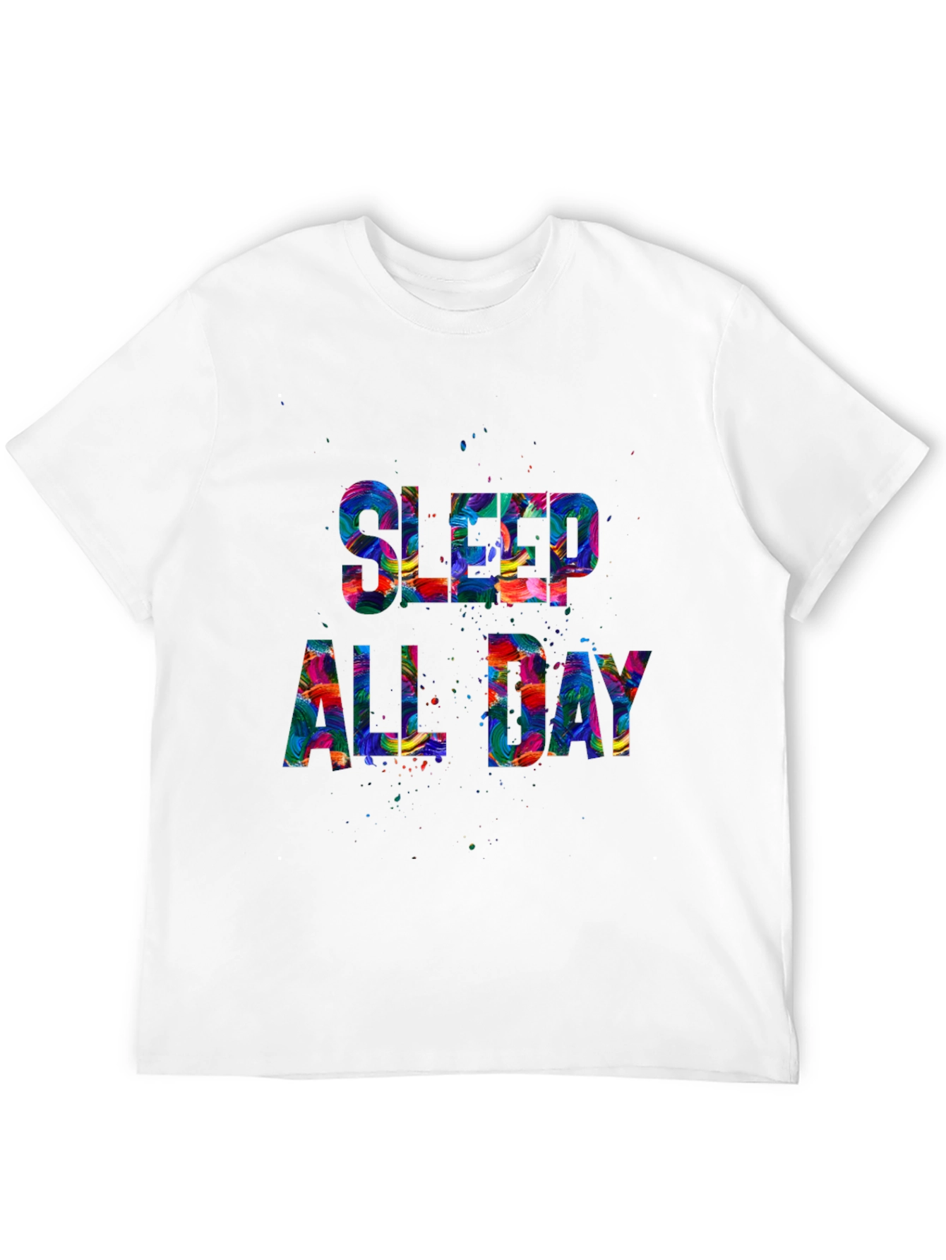 Sleep All Day Graphic Tee - Colorful Design