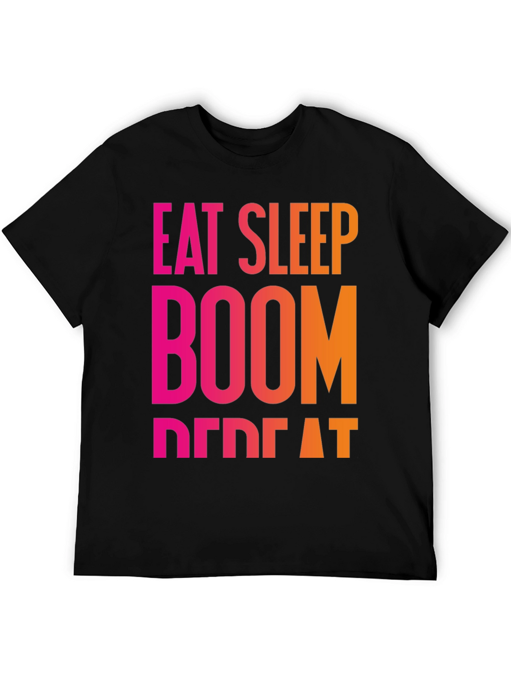 Eat Sleep Boom Repeat Black T-Shirt