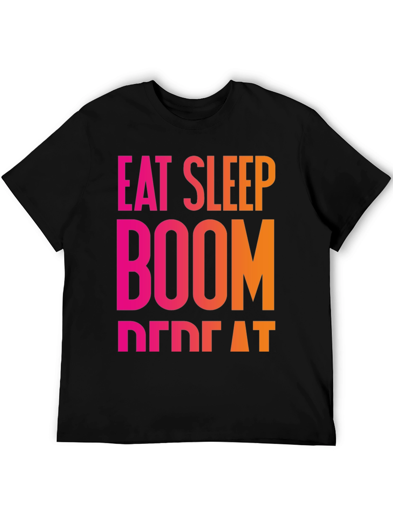 Eat Sleep Boom Repeat Black T-Shirt