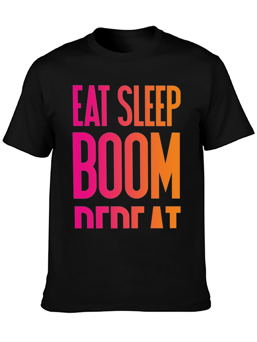 Eat Sleep Boom Repeat Black T-Shirt