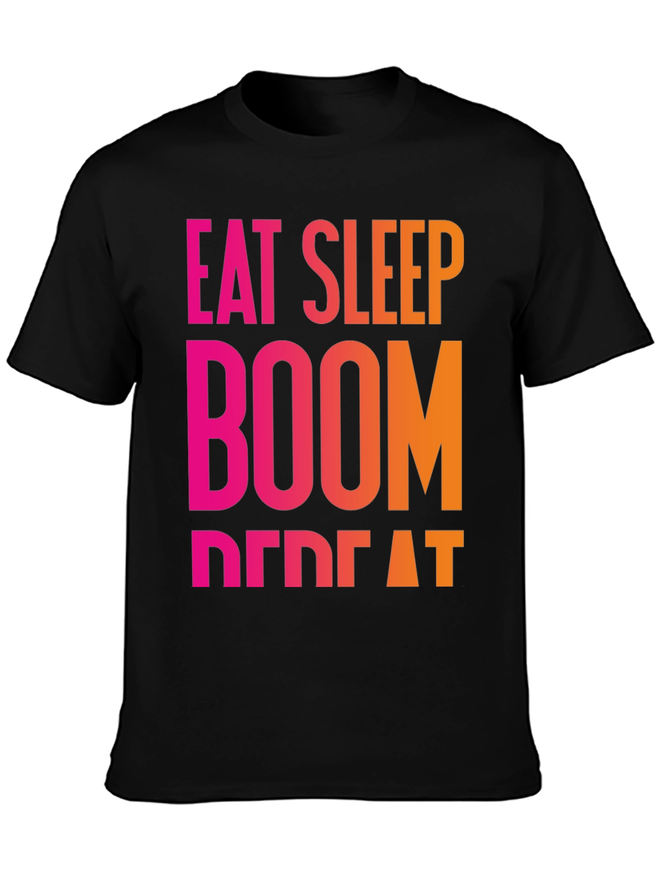 Eat Sleep Boom Repeat Black T-Shirt