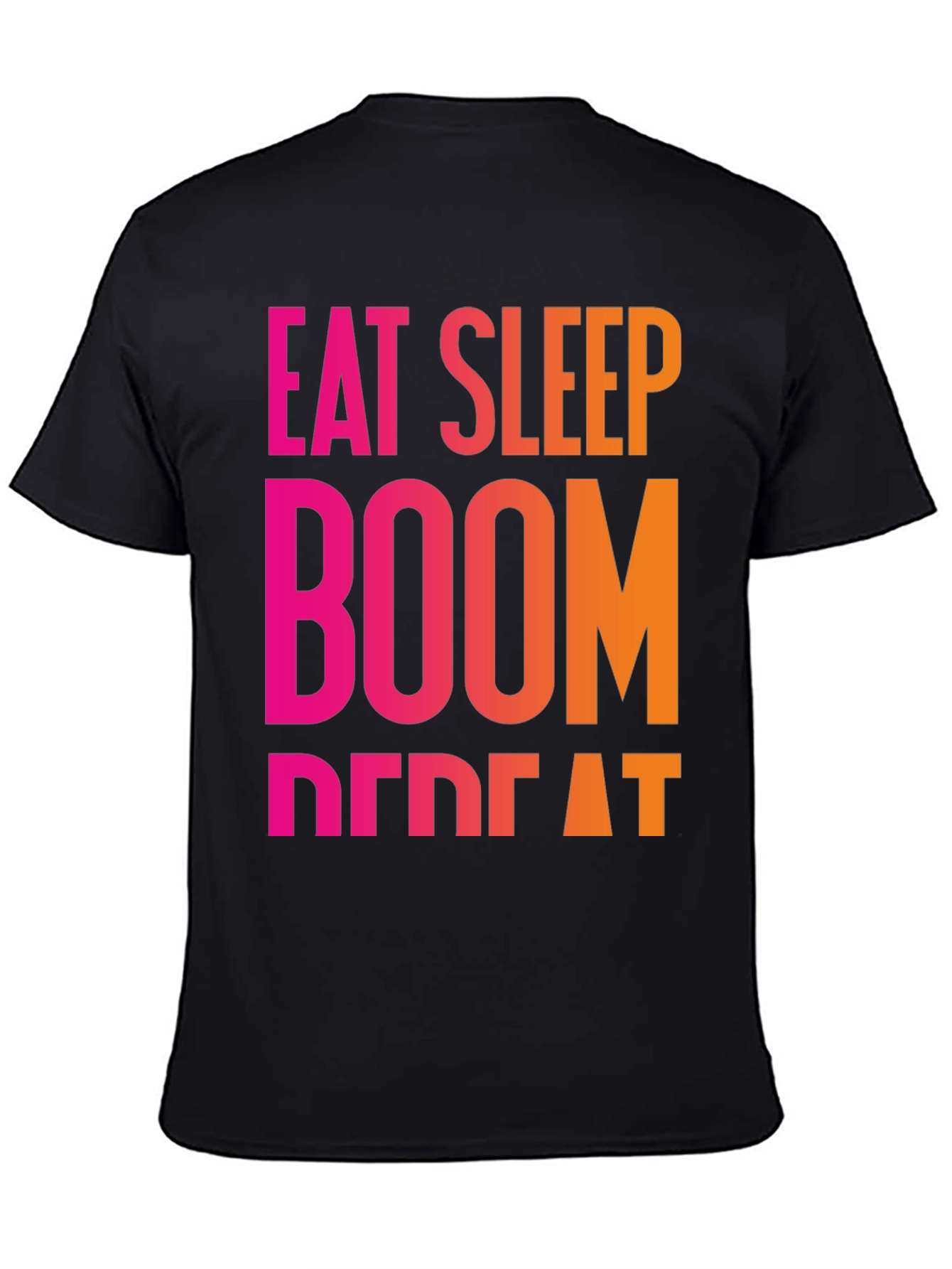 Eat Sleep Boom Repeat Black T-Shirt