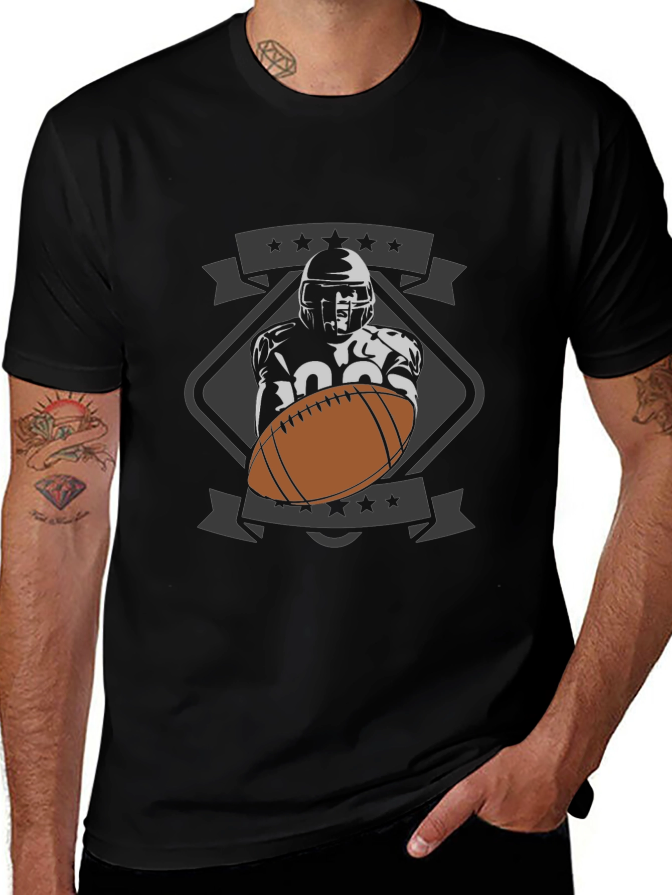 Football Player Graphic T-Shirt