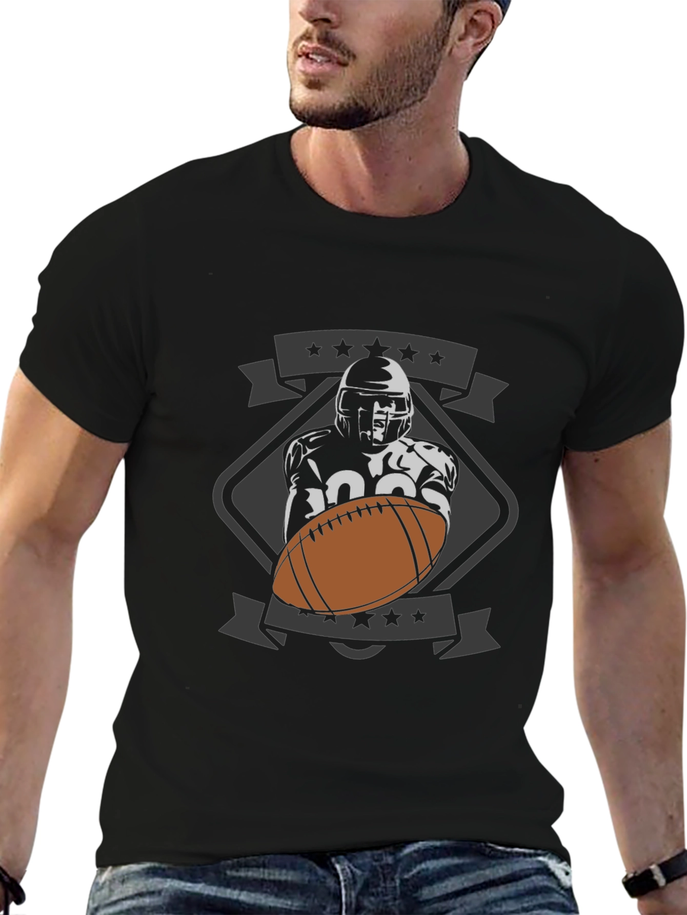 Football Player Graphic T-Shirt
