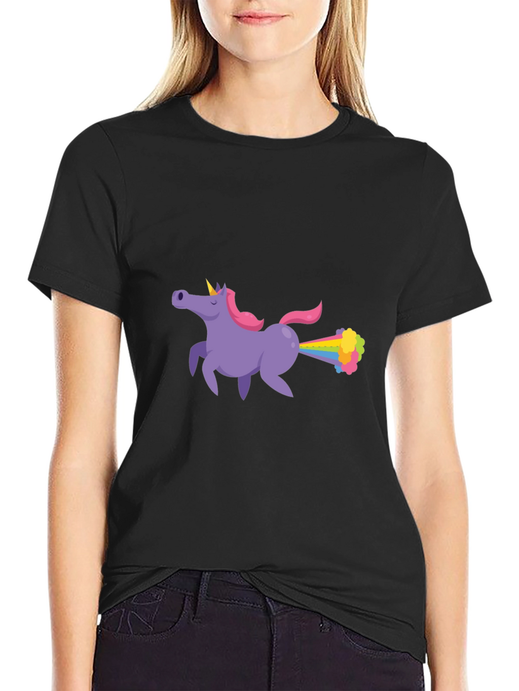 Unicorn Farting Rainbows Graphic T-Shirt