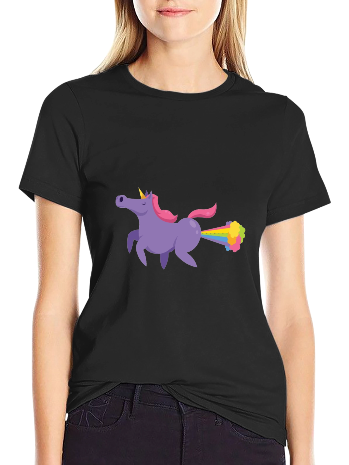 Unicorn Farting Rainbows Graphic T-Shirt