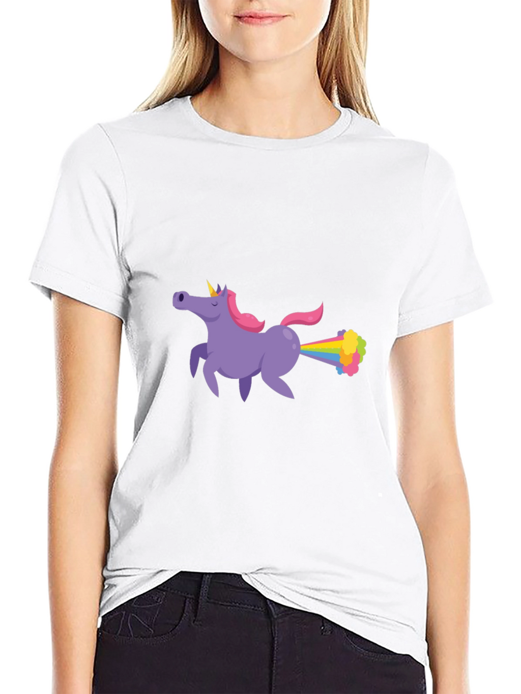 Unicorn Farting Rainbows Graphic T-Shirt