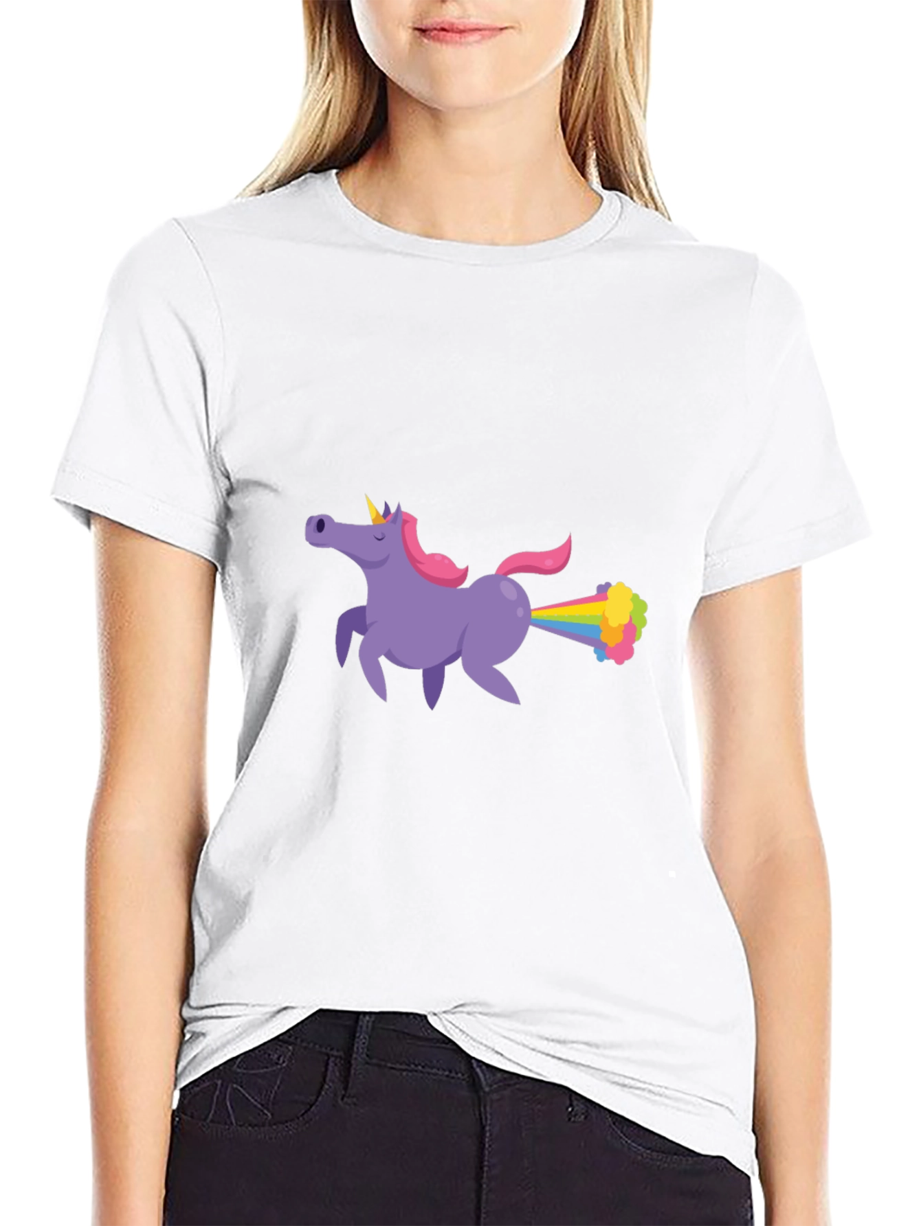 Unicorn Farting Rainbows Graphic T-Shirt