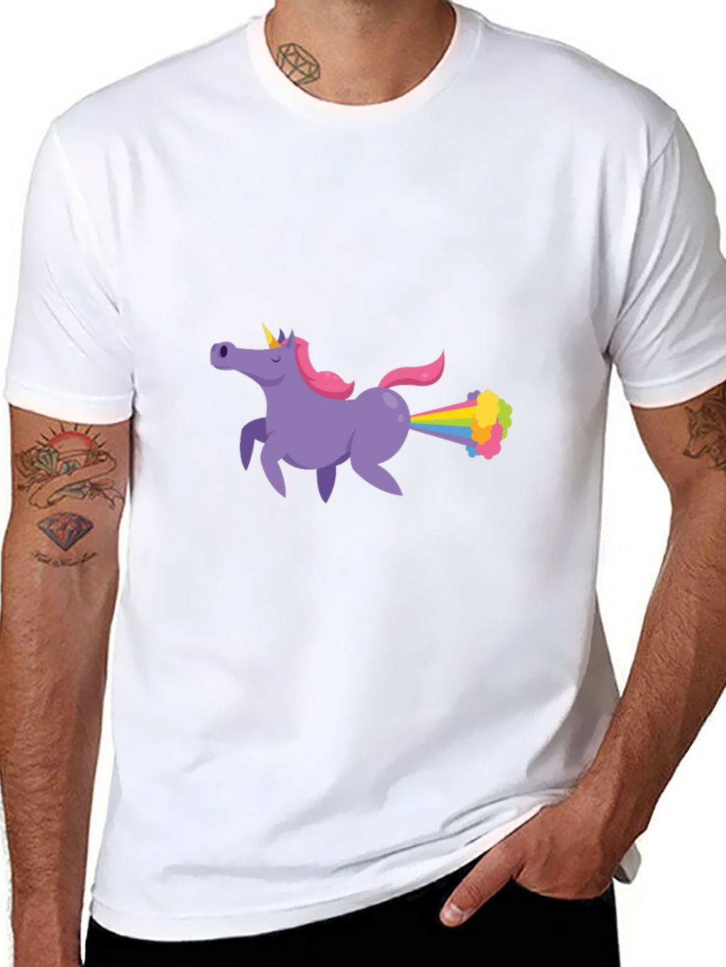 Unicorn Farting Rainbows Graphic T-Shirt