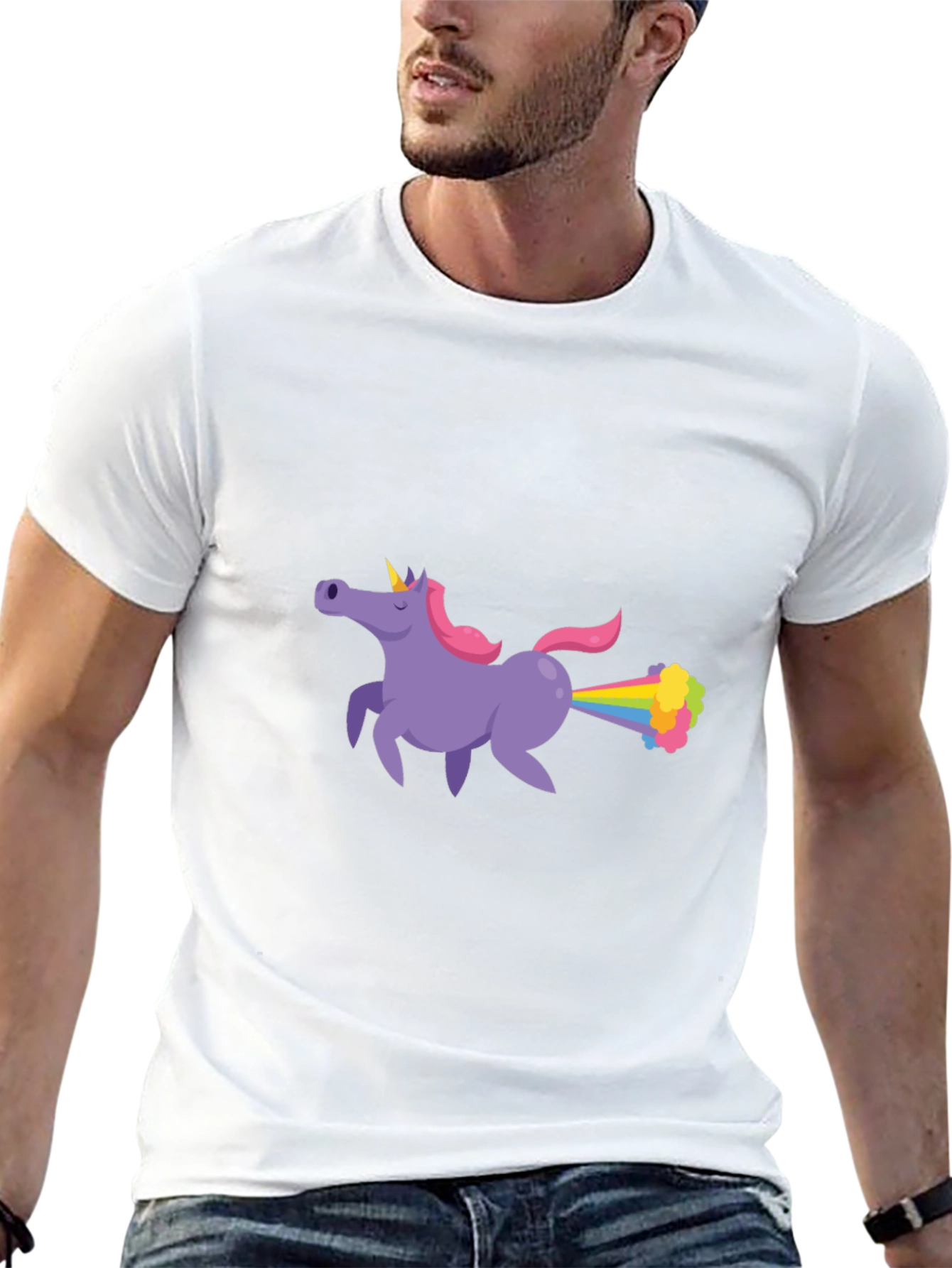 Unicorn Farting Rainbows Graphic T-Shirt