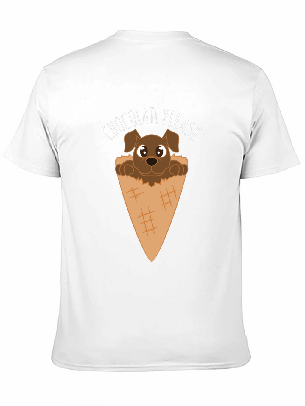 Chocolate Please Puppy Ice Cream Cone Graphic T-Shirt
