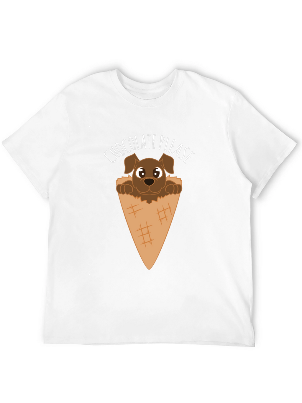 Chocolate Please Puppy Ice Cream Cone Graphic T-Shirt