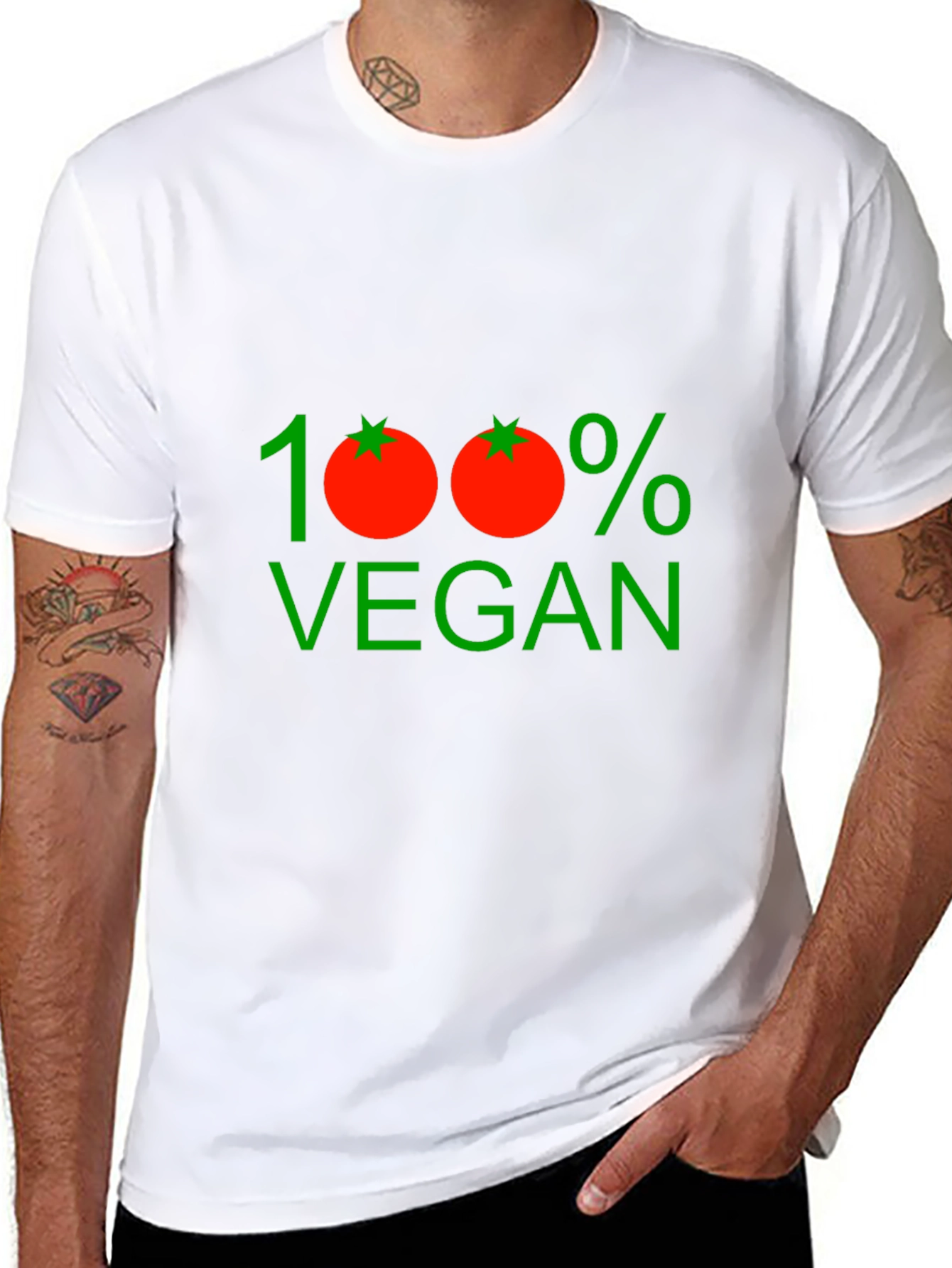 100% Vegan Graphic Tee - Unisex Black T-Shirt