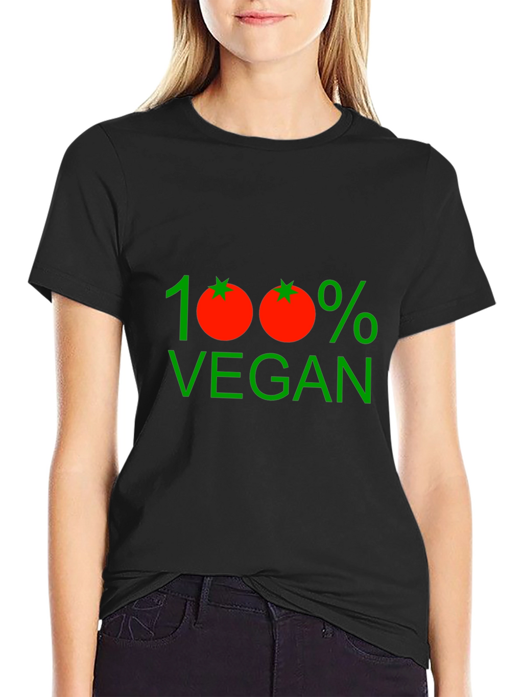 100% Vegan Graphic Tee - Unisex Black T-Shirt