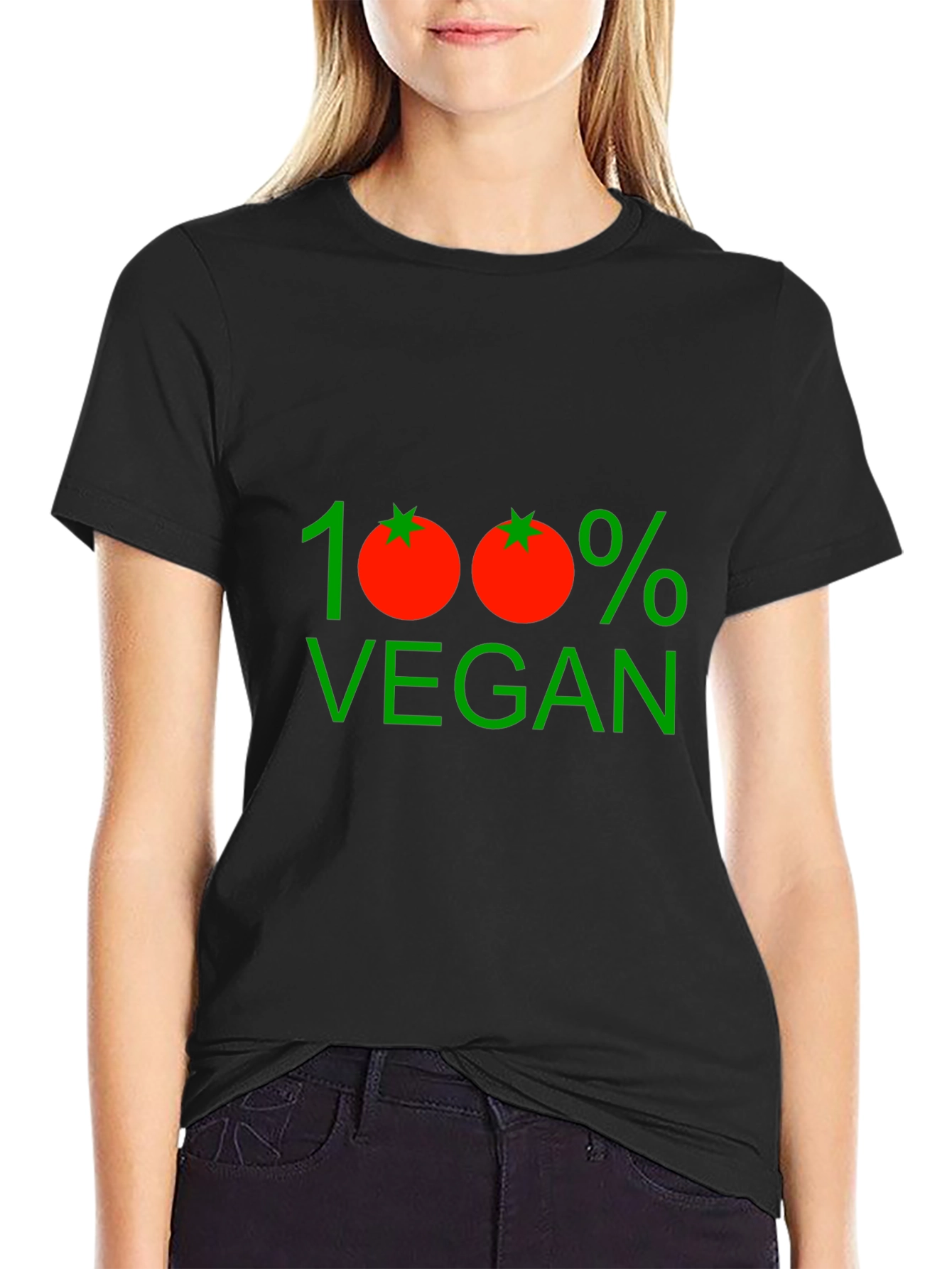 100% Vegan Graphic Tee - Unisex Black T-Shirt