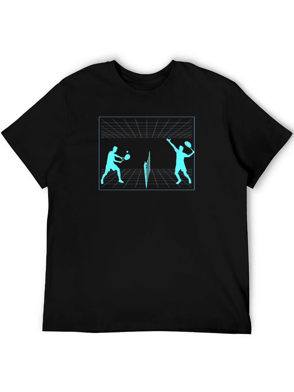Tennis Players Graphic Tee - Black