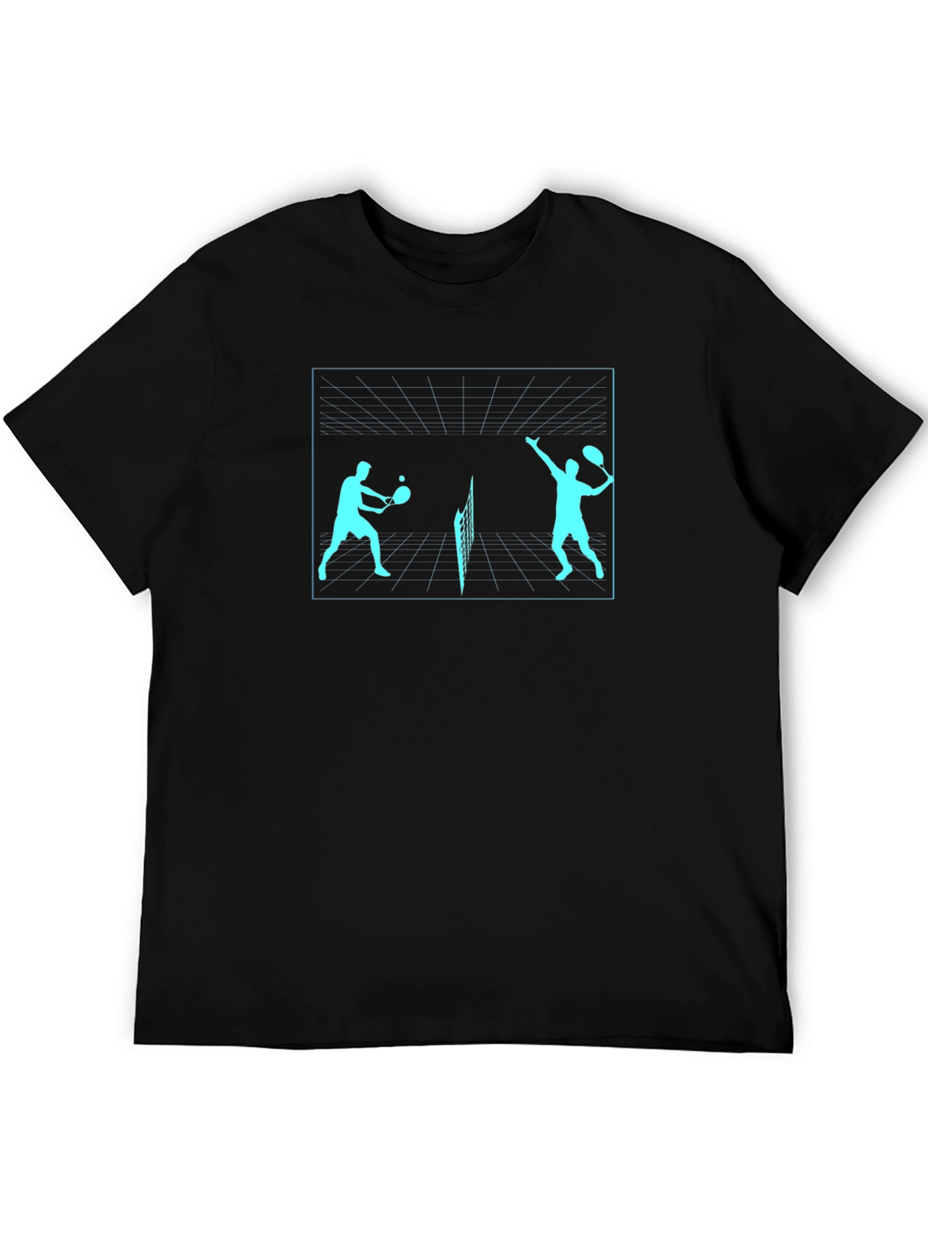 Tennis Players Graphic Tee - Black