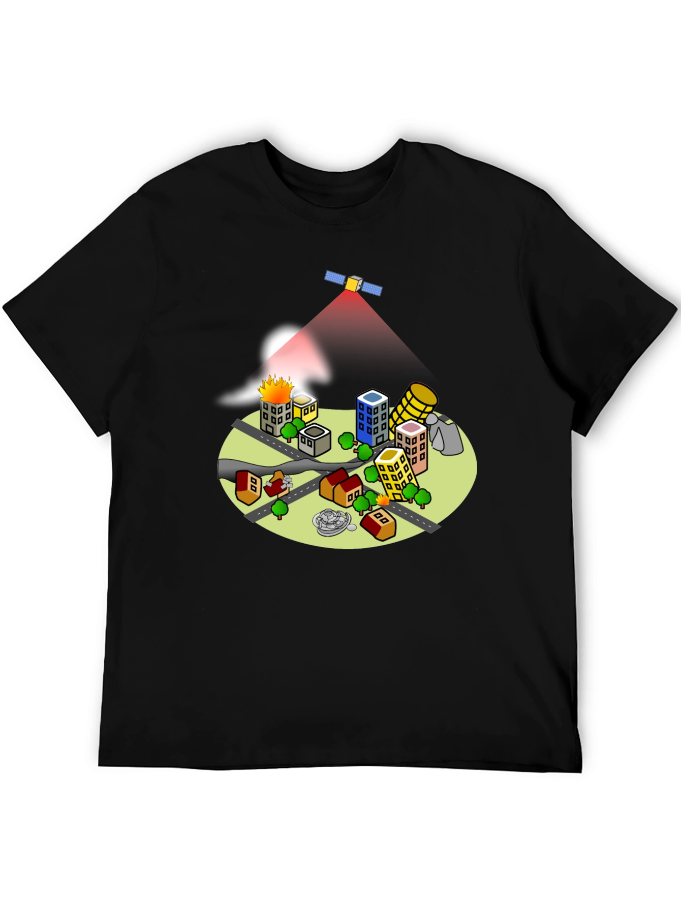 Satellite City T-Shirt - Unique Graphic Tee