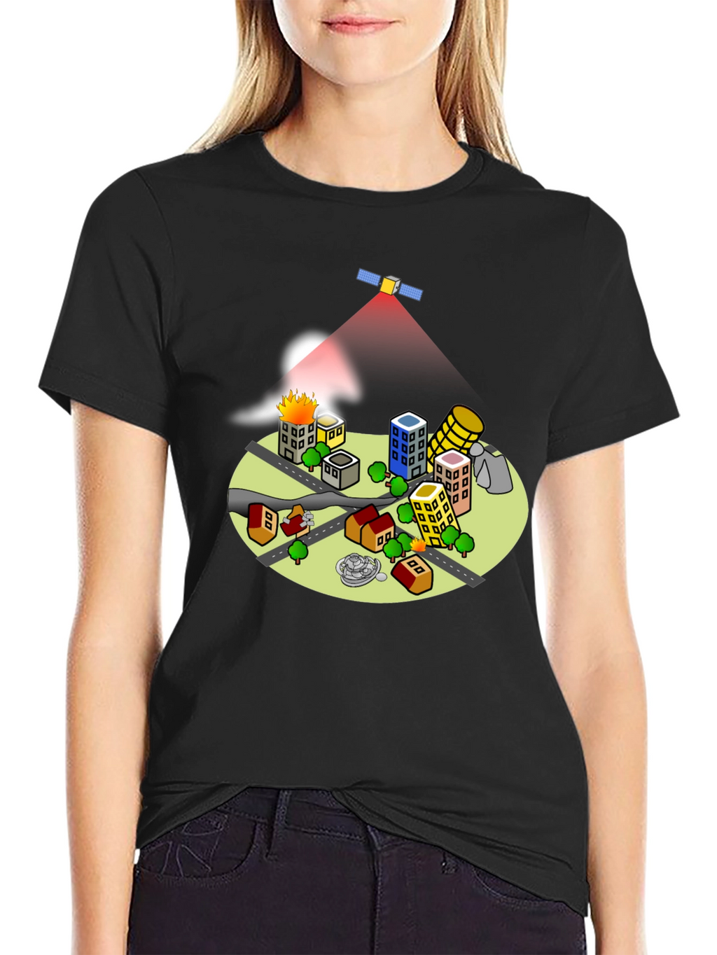 Satellite City T-Shirt - Unique Graphic Tee