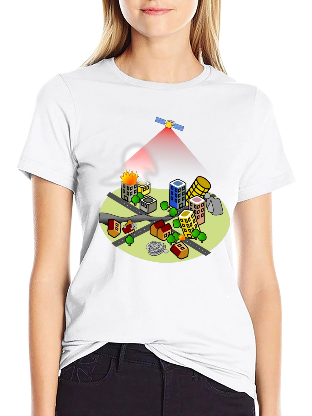 Satellite City T-Shirt - Unique Graphic Tee
