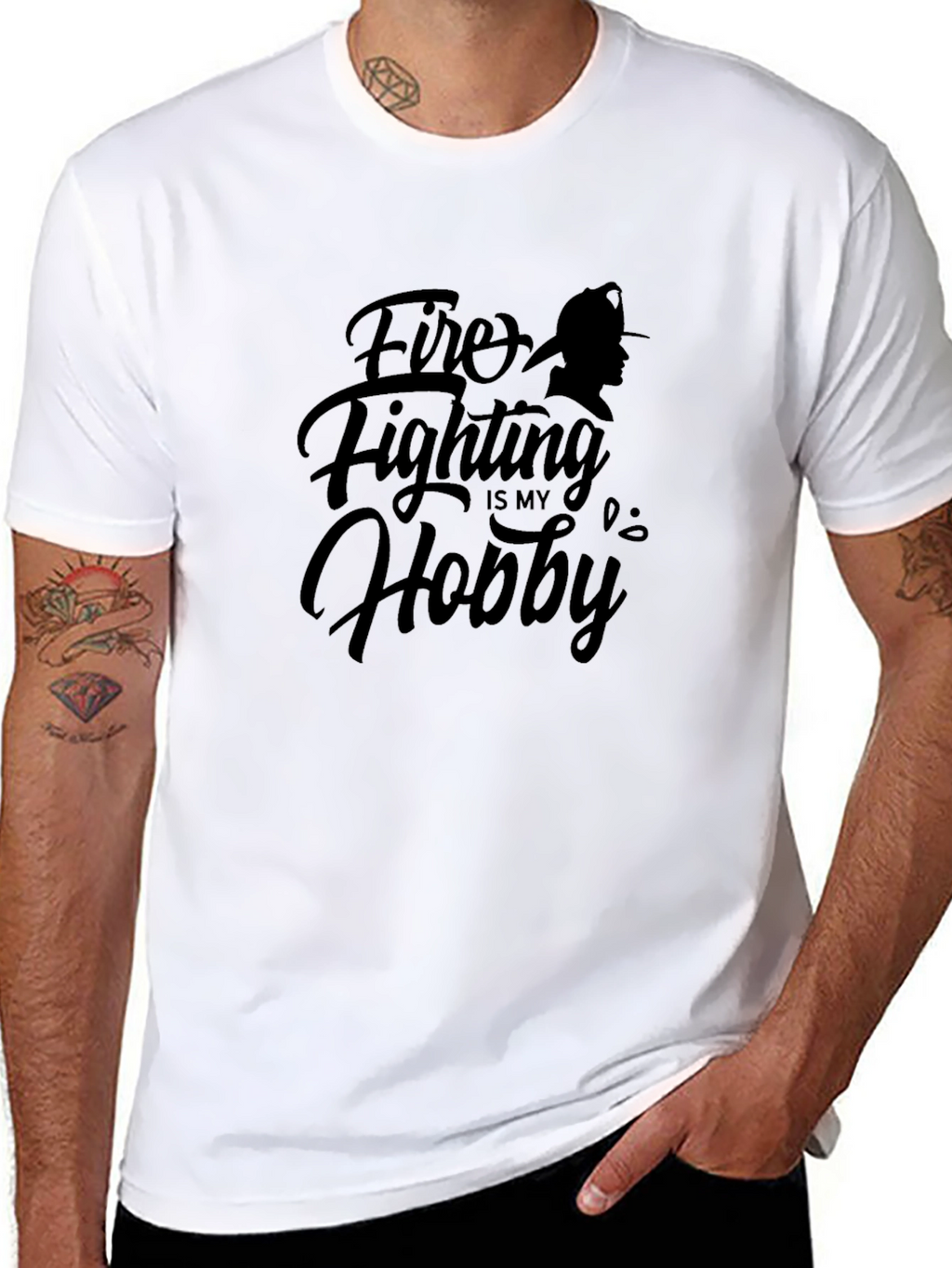 Firefighting is My Hobby Black Graphic T-Shirt