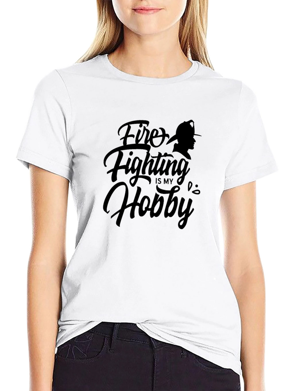 Firefighting is My Hobby Black Graphic T-Shirt