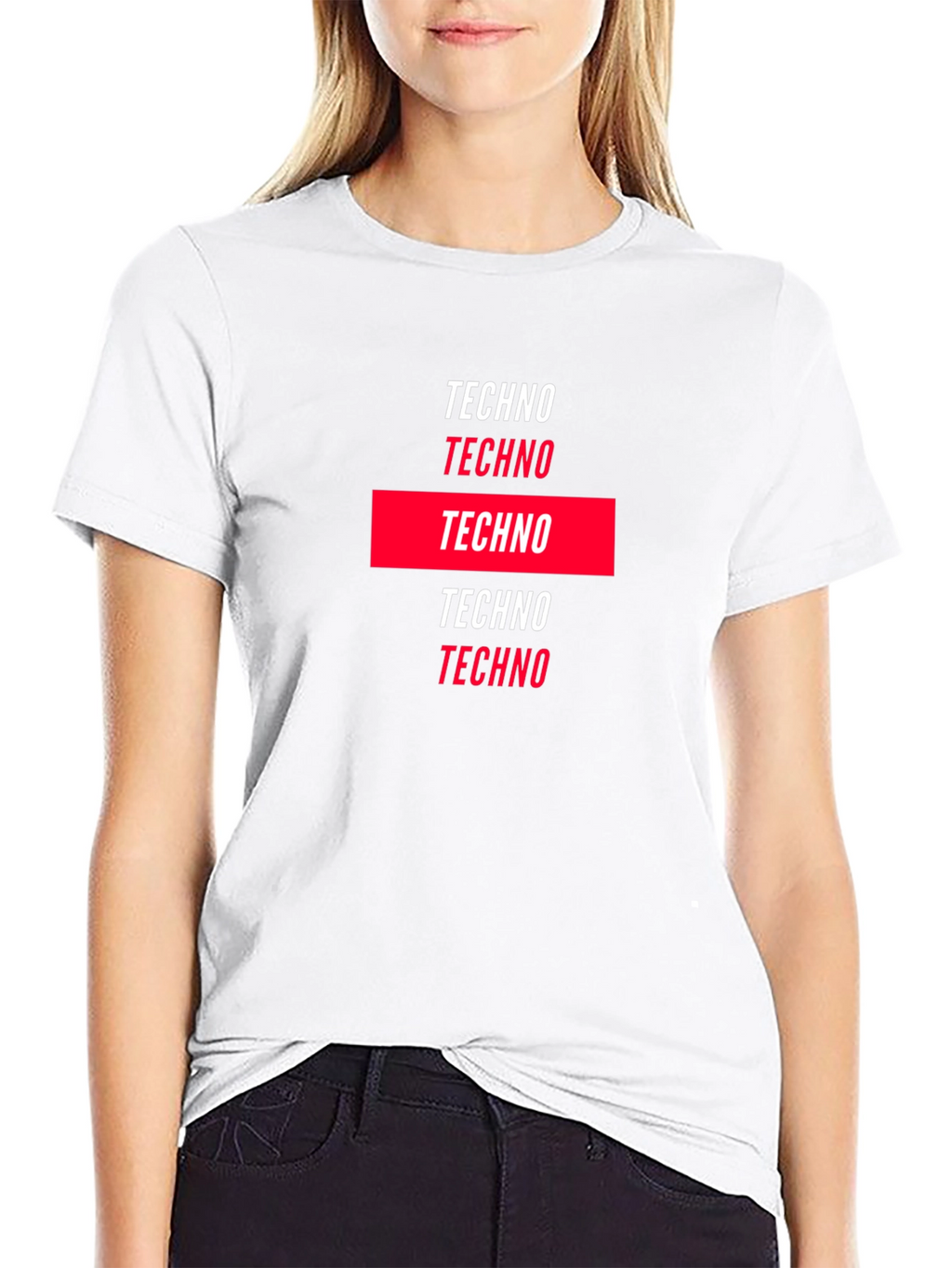 Techno Graphic Print Black T-Shirt