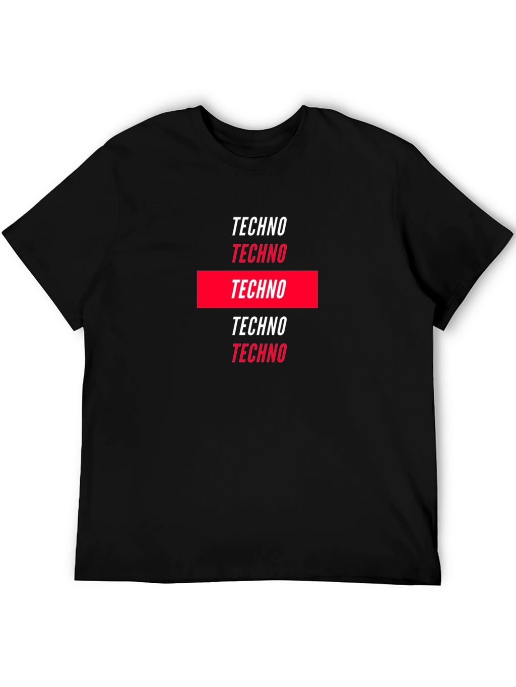 Techno Graphic Print Black T-Shirt