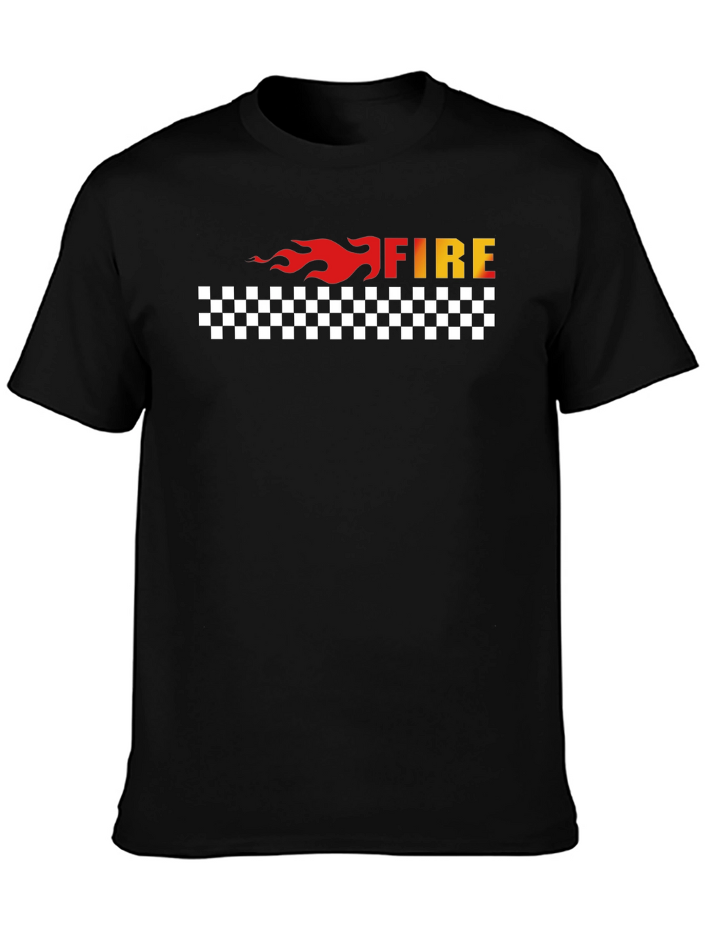 Fire Graphic Tee - Black Cotton Blend T-Shirt
