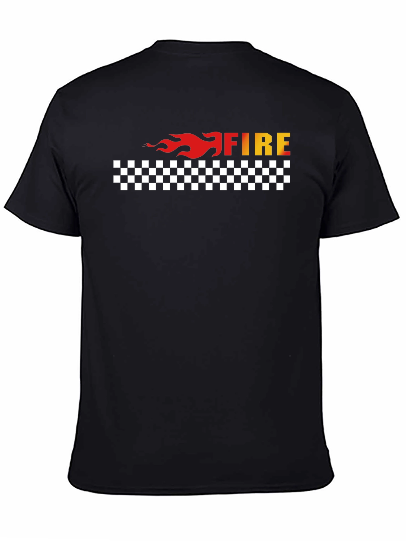 Fire Graphic Tee - Black Cotton Blend T-Shirt