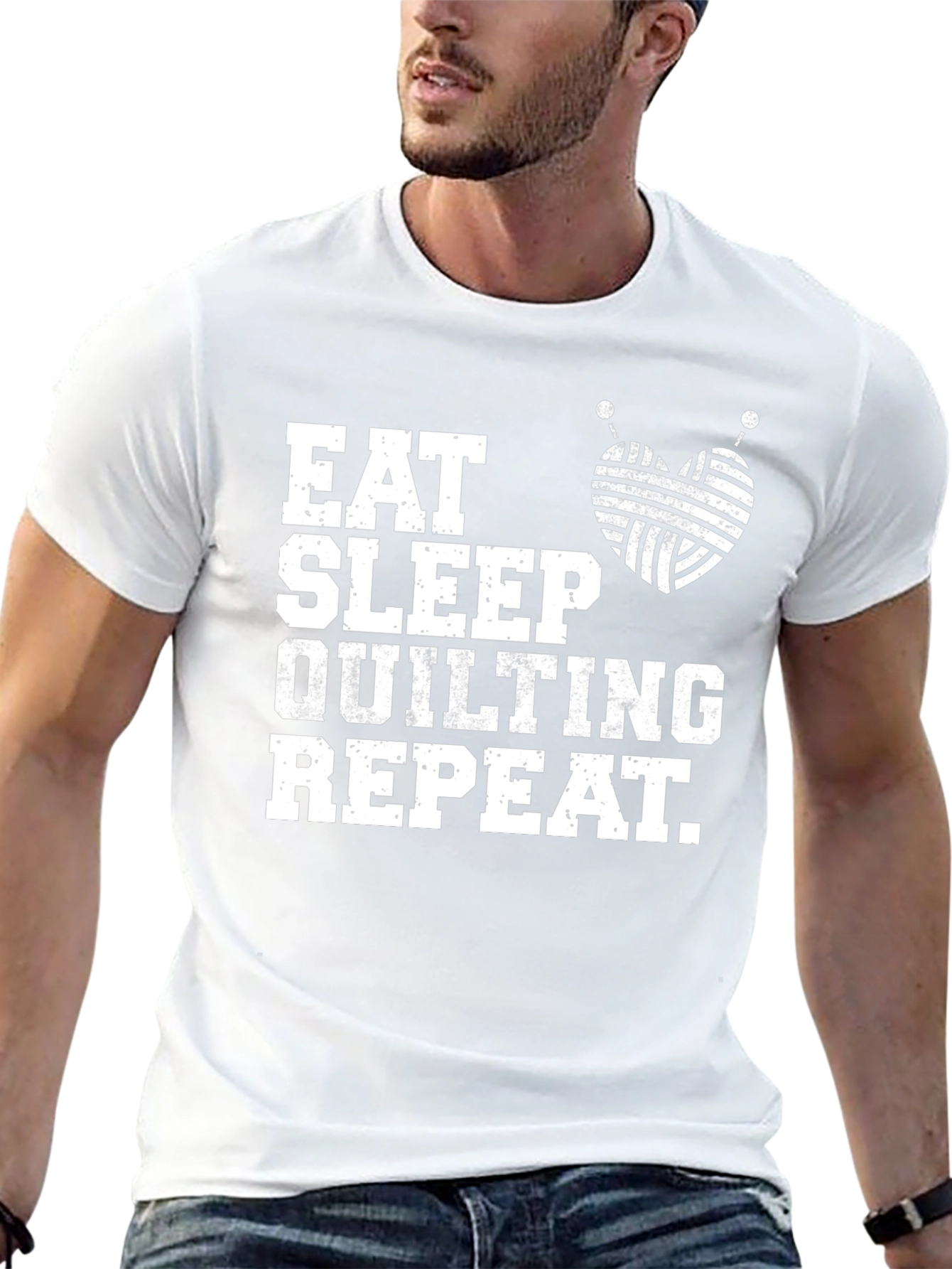 Eat Sleep Quilting Repeat T-Shirt Soft Cotton Tee
